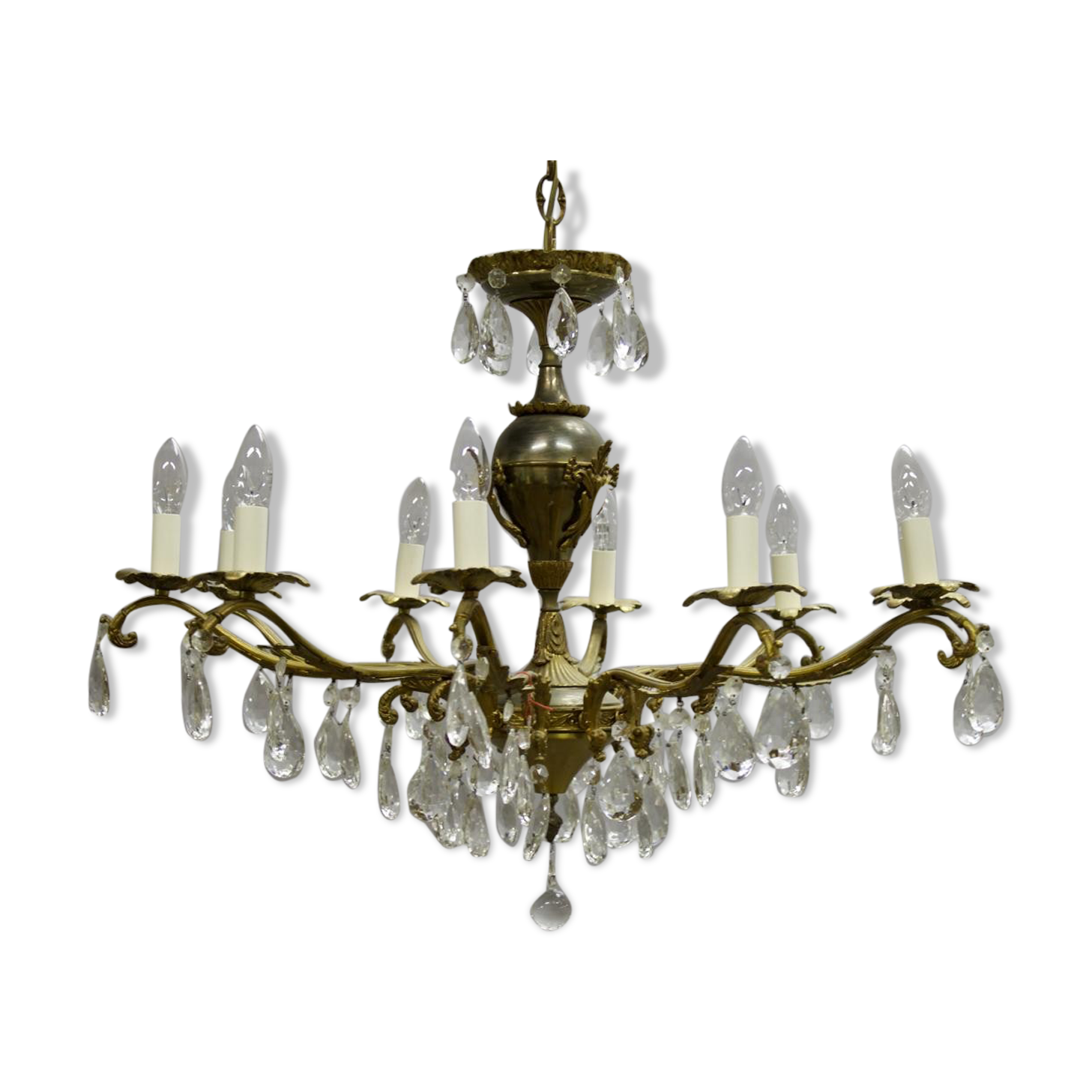 Lustre à pampilles à 10 bras de lumière
