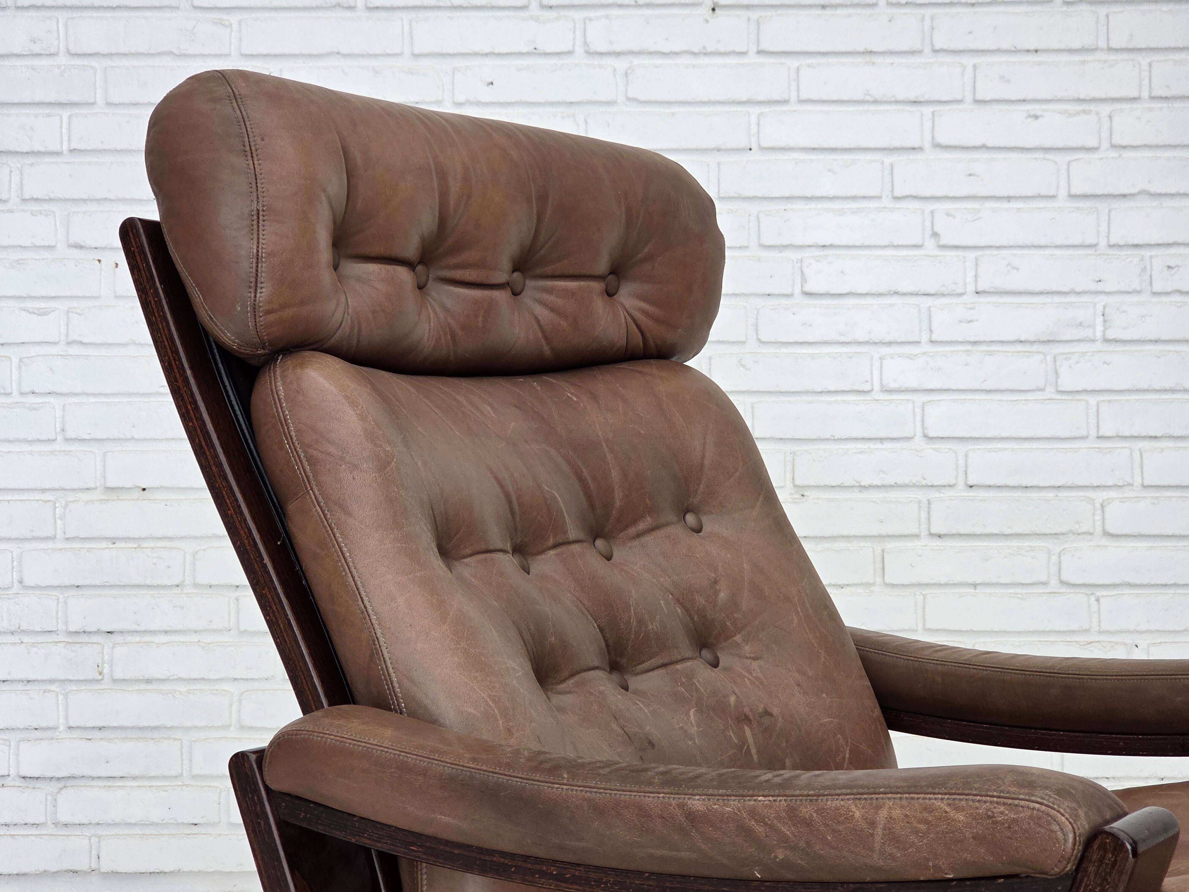 1970s, Danish design by Georg Thams, lounge chair, furniture leather.