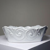 Square coupe/bowl in celadon porcelain, vintage Limoges from the 50s to 70s.