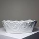 Square coupe/bowl in celadon porcelain, vintage Limoges from the 50s to 70s.