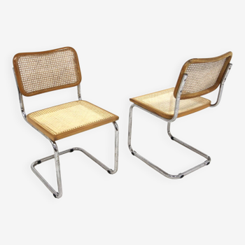 Set of 2 "B32" chairs, Marcel Breuer, Italy, 1990