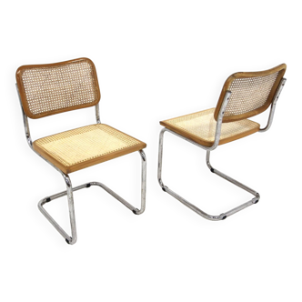 Set of 2 "B32" chairs, Marcel Breuer, Italy, 1990