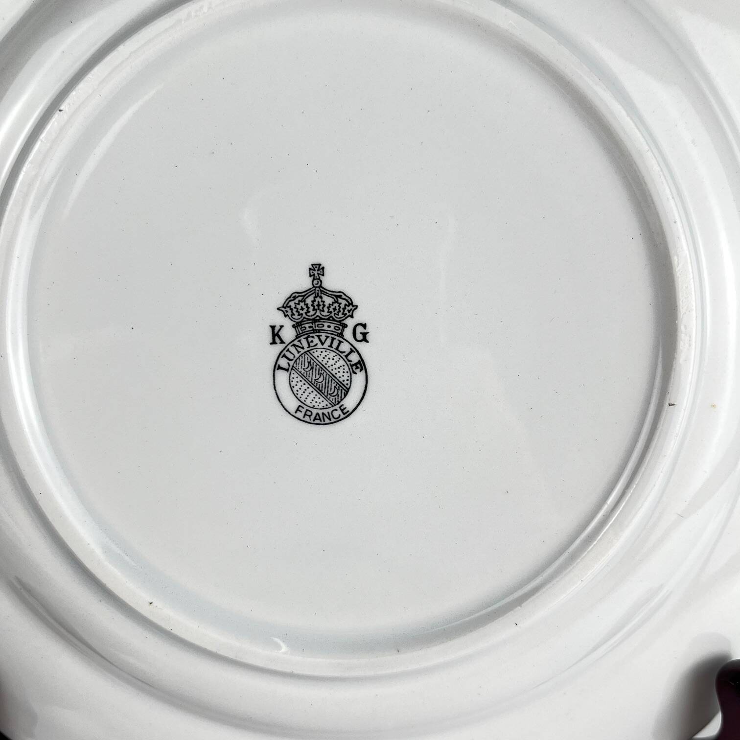 6 assiettes à dessert Fleurs bleues, KG Lunéville