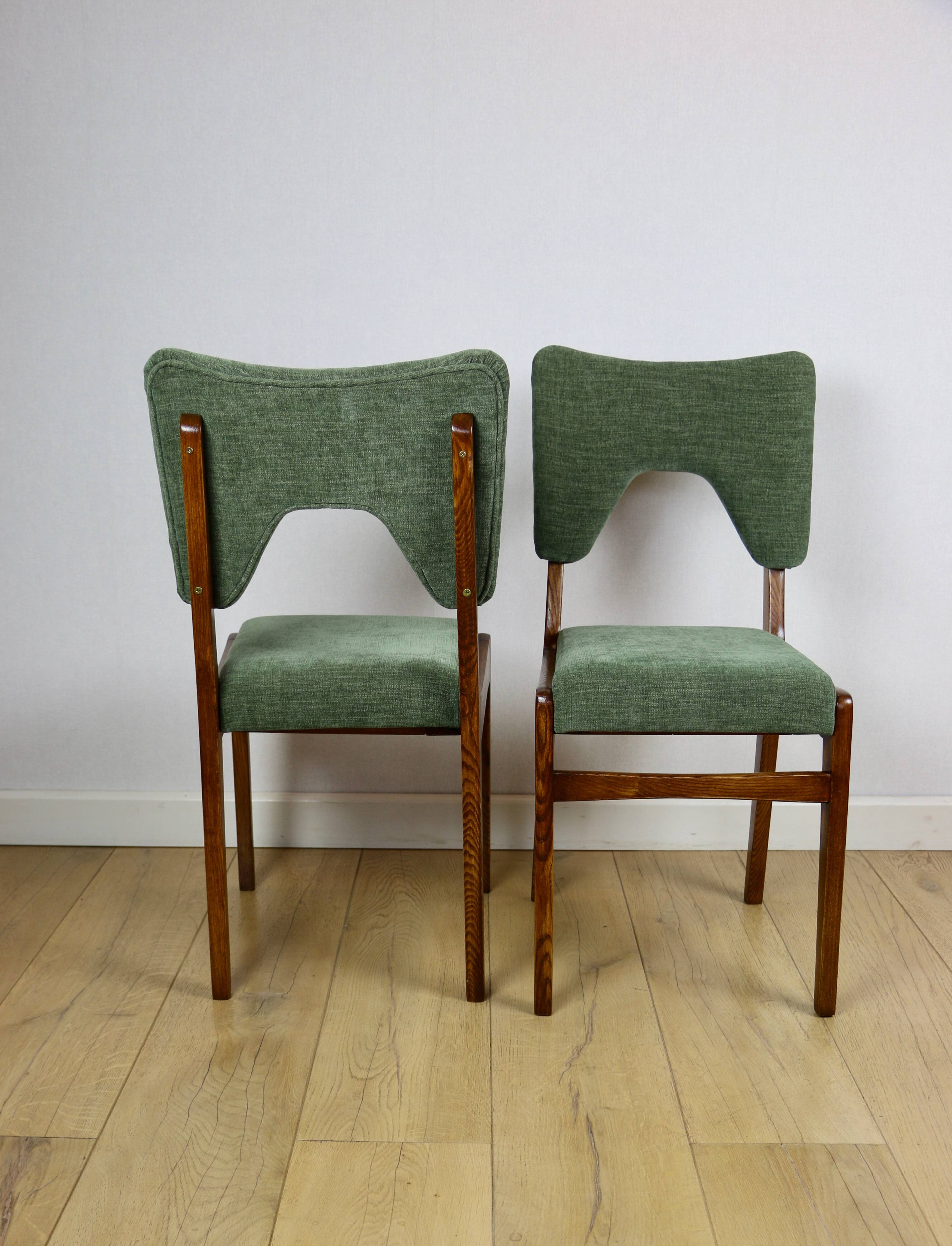 Chaises Vintage Hałas vert-olive vintage - 2 pièces - ensemble