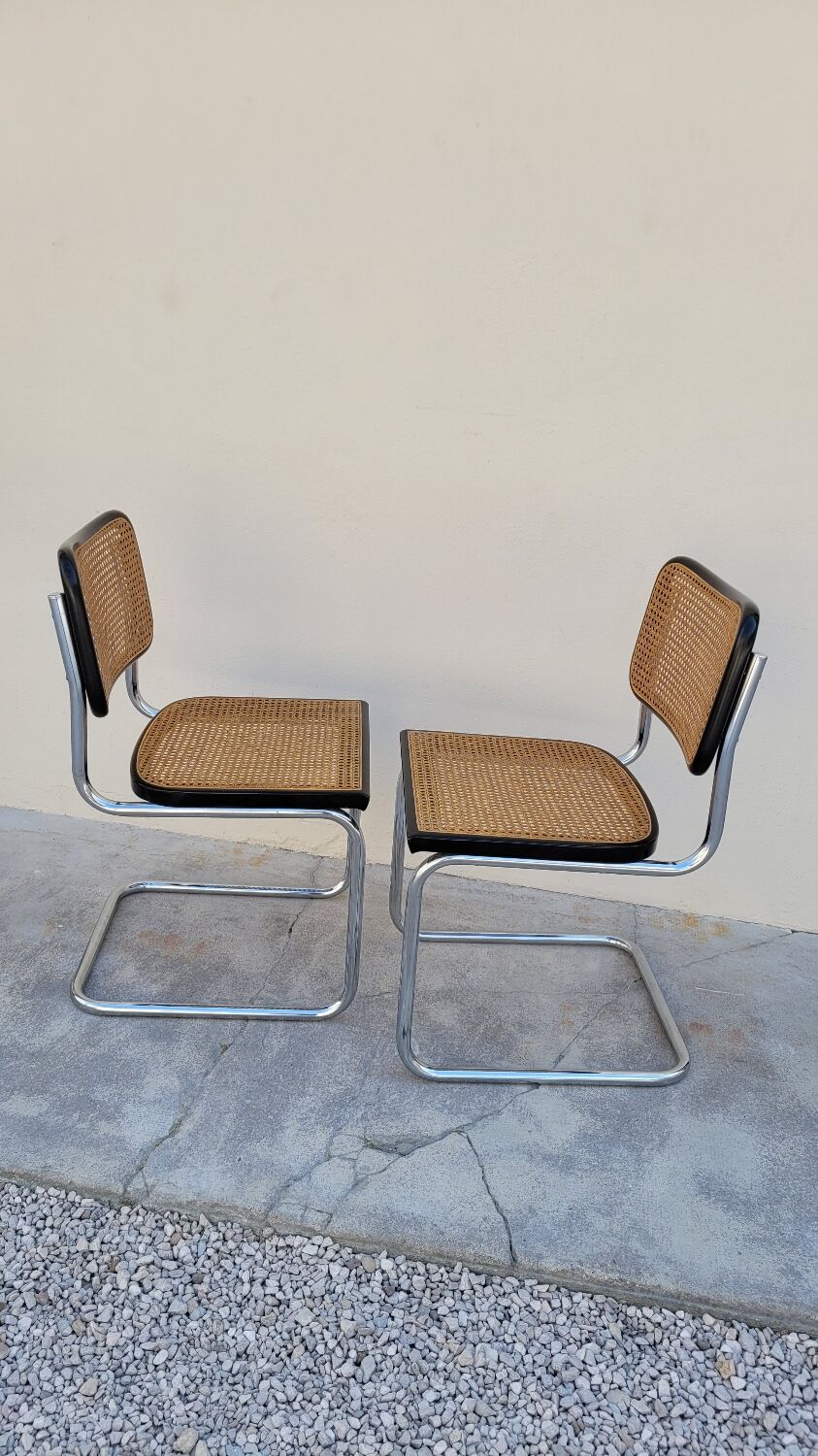 Paire de chaises b32 de Marcel Breuer en cannage