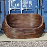 Rattan sofa set and 2 armchairs