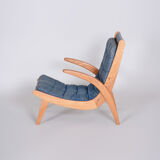 Paire de fauteuils bleus conçus par Jan Vaněk dans les années 1950. Ash.