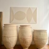 Rustic jar in bleached terracotta pottery xl