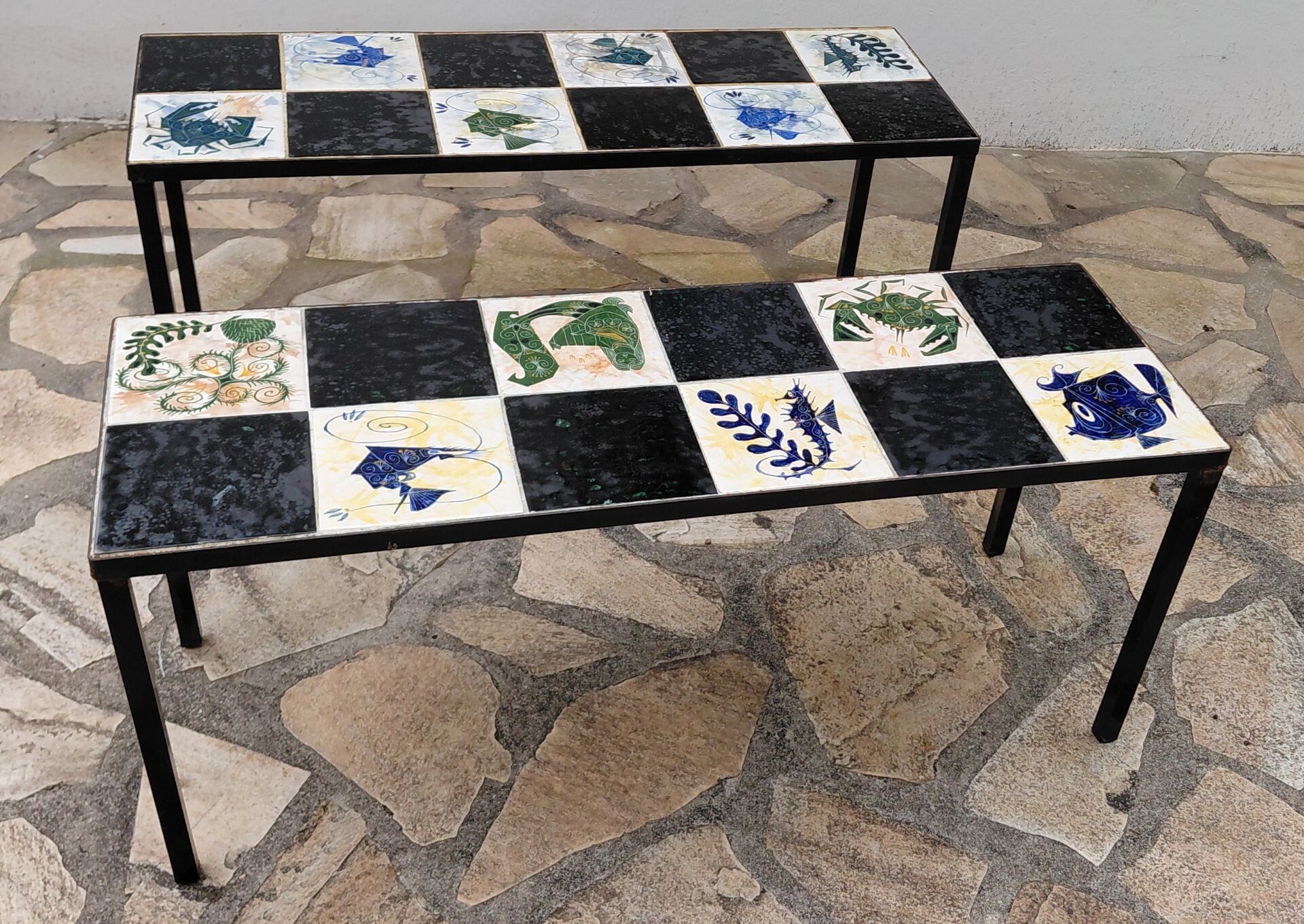 Lot de 2 tables basses Jean-Claude Goualch