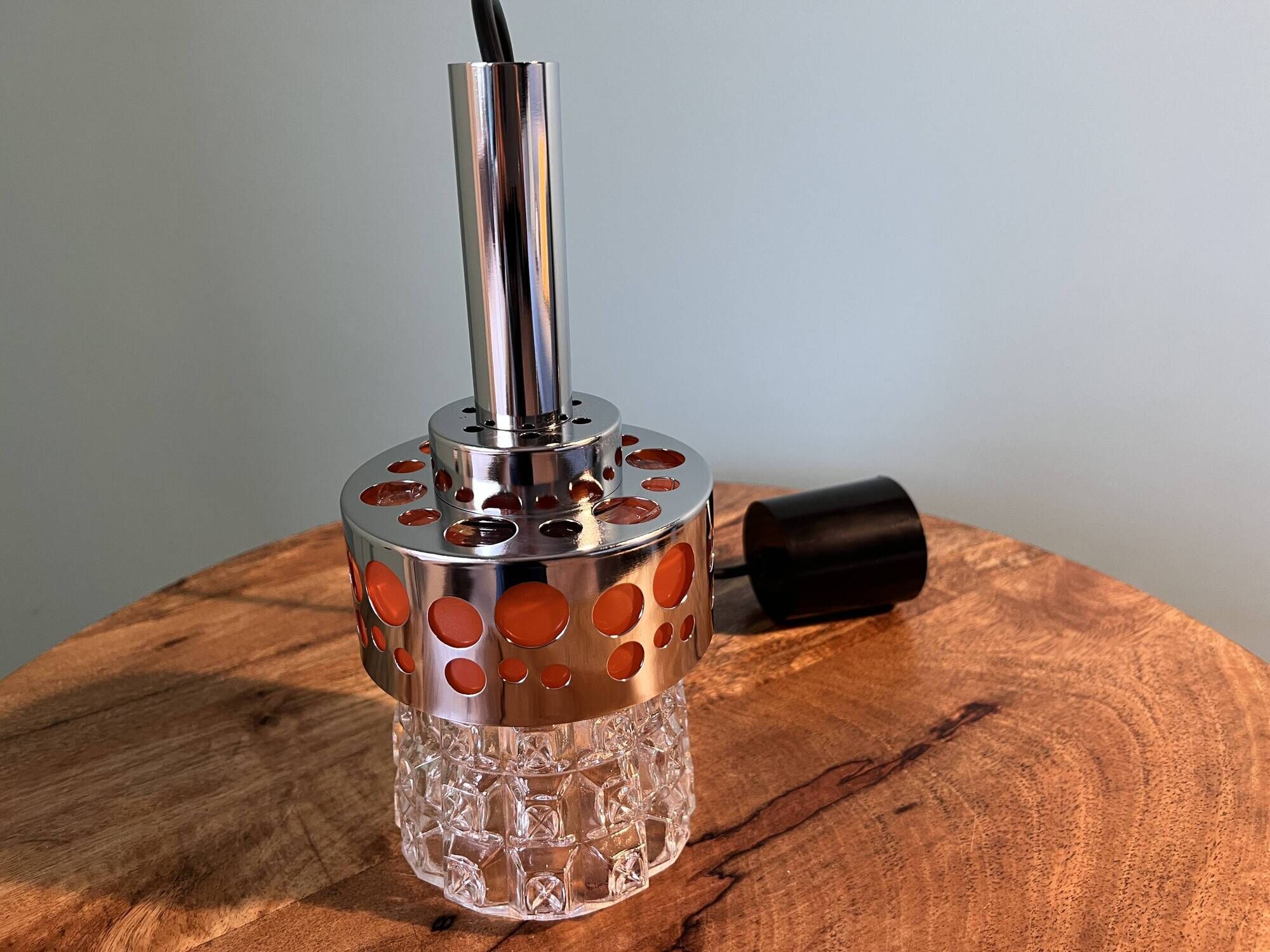 Art deco lamp / glass shade from the 1960s / ceiling pendant lamp for home decor