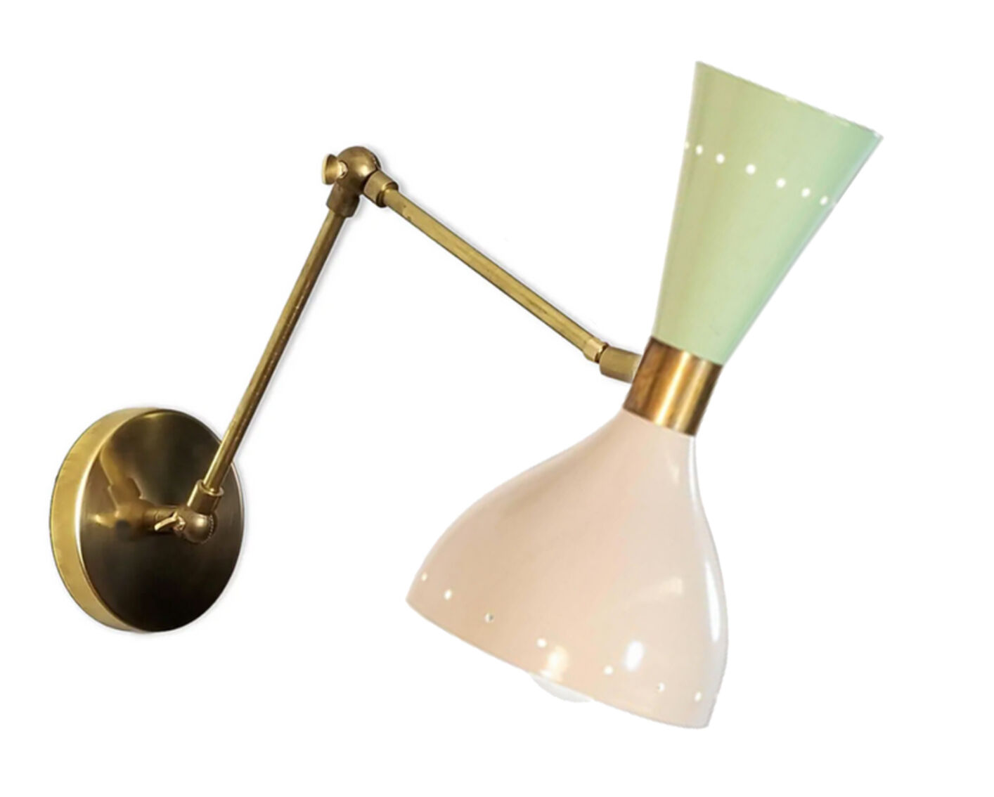 Wall lamp moonlight white & green sage articulable