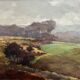 Painting “Countryside Landscape”, oil on hardboard, signed.
