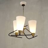 Italian chandelier with three opalines, 1950