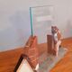 1940 art deco photo holder frame in marble and beveled glass
