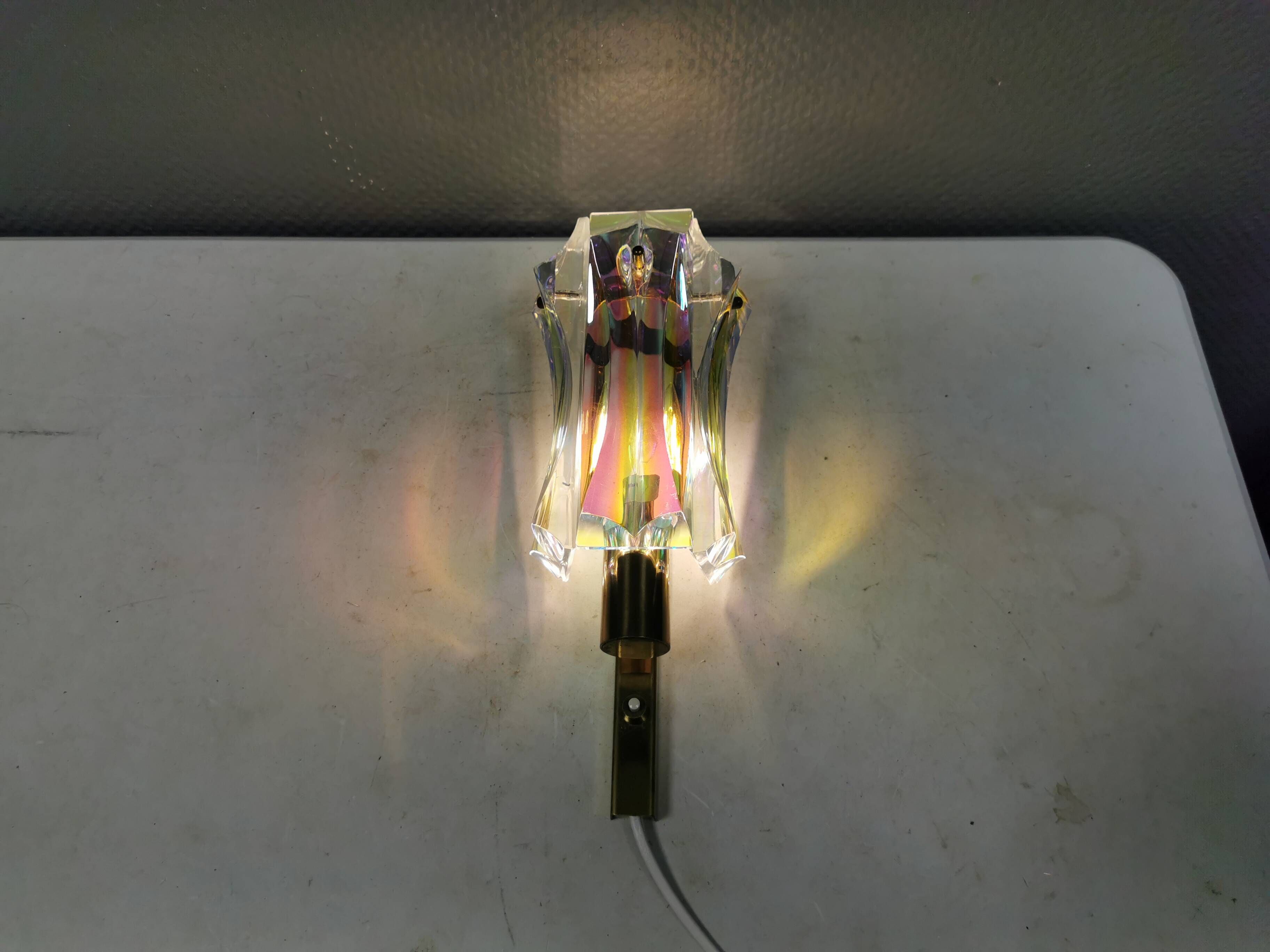 Availight wall lamp, transparent glass, rainbow effect hassel & teudt
