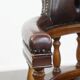 Chesterfield Office Chair on Wheels in Dark Brown Cowhide Leather