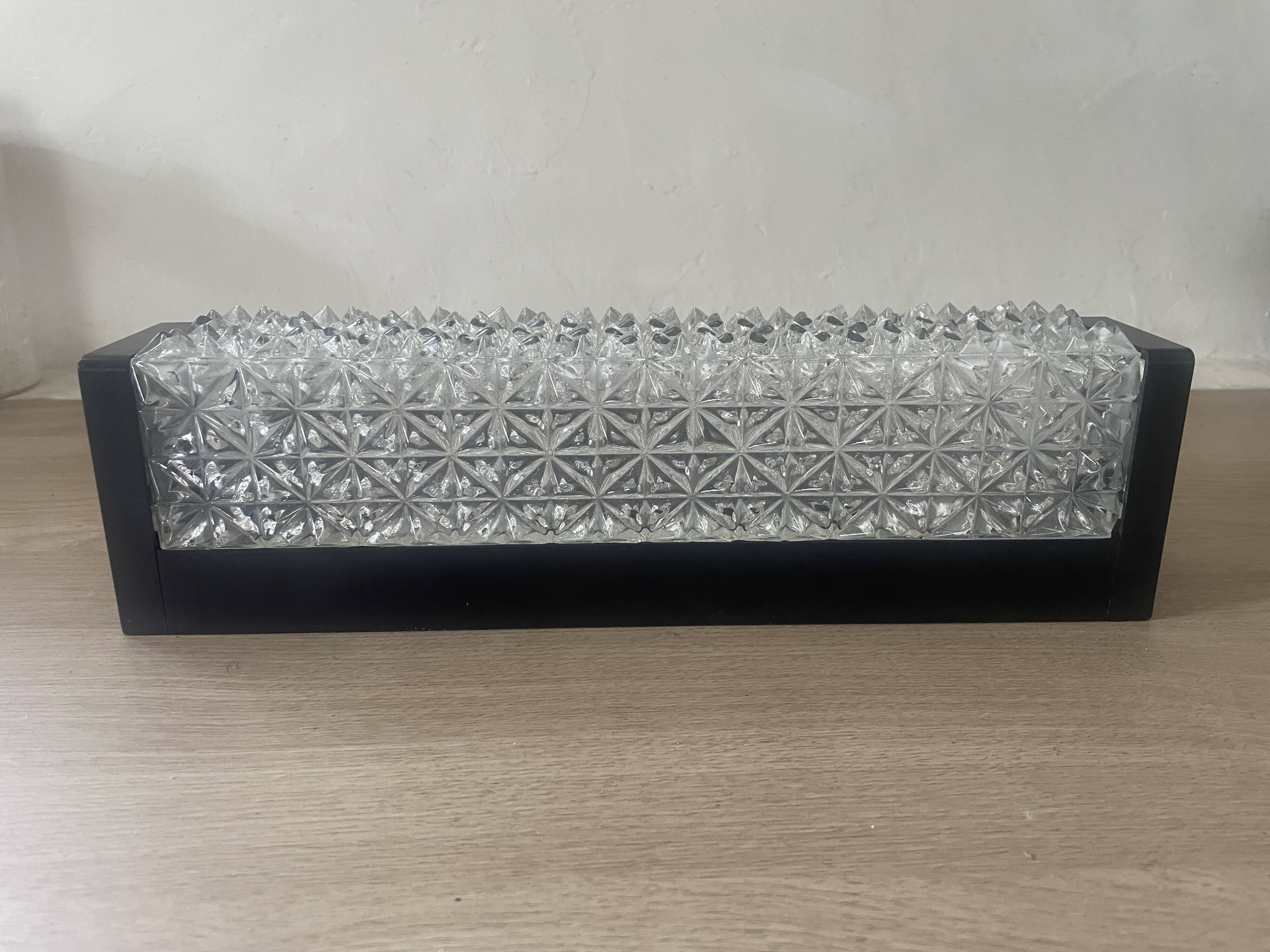 Vintage Erco glass and Bakelite wall light