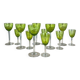 Antique baccarat green crystal glassware set, 20th century
