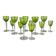 Antique baccarat green crystal glassware set, 20th century