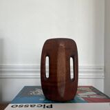Brutalist wooden vase from the 80s