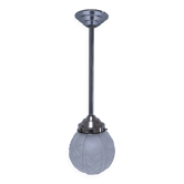 art deco pendant light with molded glass and chrome-plated metal frame