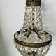 Lustre montgolfière en laiton à pampilles
