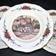 Sarreguemines set of 6 flat plates Obernai village Alsace by Loux