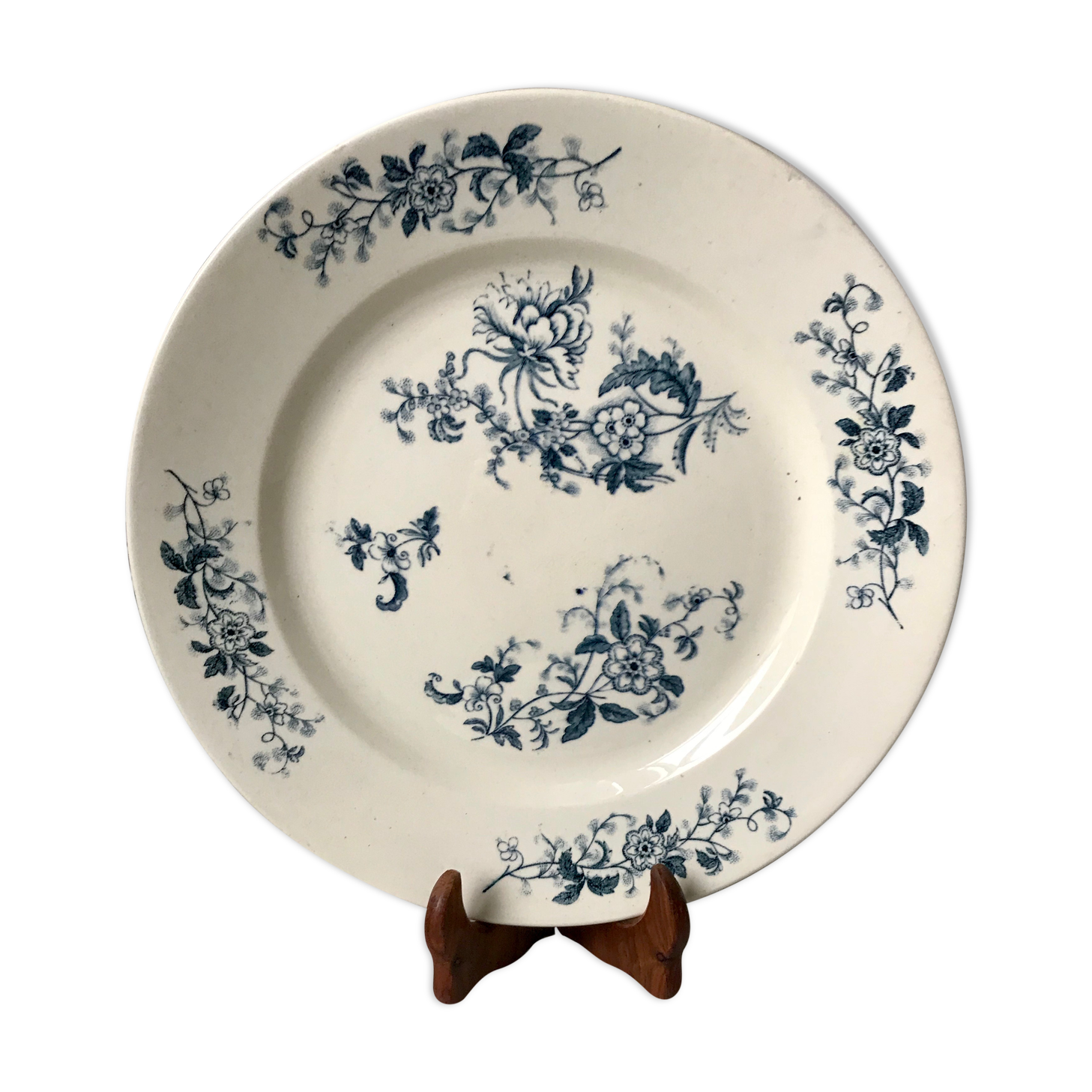 large round flat Terre de Fer Longwy model "YCHO" late nineteenth