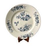large round flat Terre de Fer Longwy model "YCHO" late nineteenth