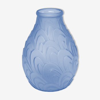 Grand vase art déco motif écailleux signé Sars France