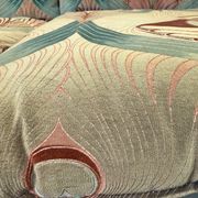 Chaise longue italienne des années 1970 en bambou, rotin, laiton et tissu style Liberty