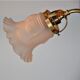Brass gooseneck wall lamp and tulip lampshade