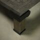Large Maitland-Smith tessellated stone and brass coffee table 1980s