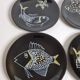 Set of 6 vintage plates with fish decoration after Robert Picault, 1960, 24 cm