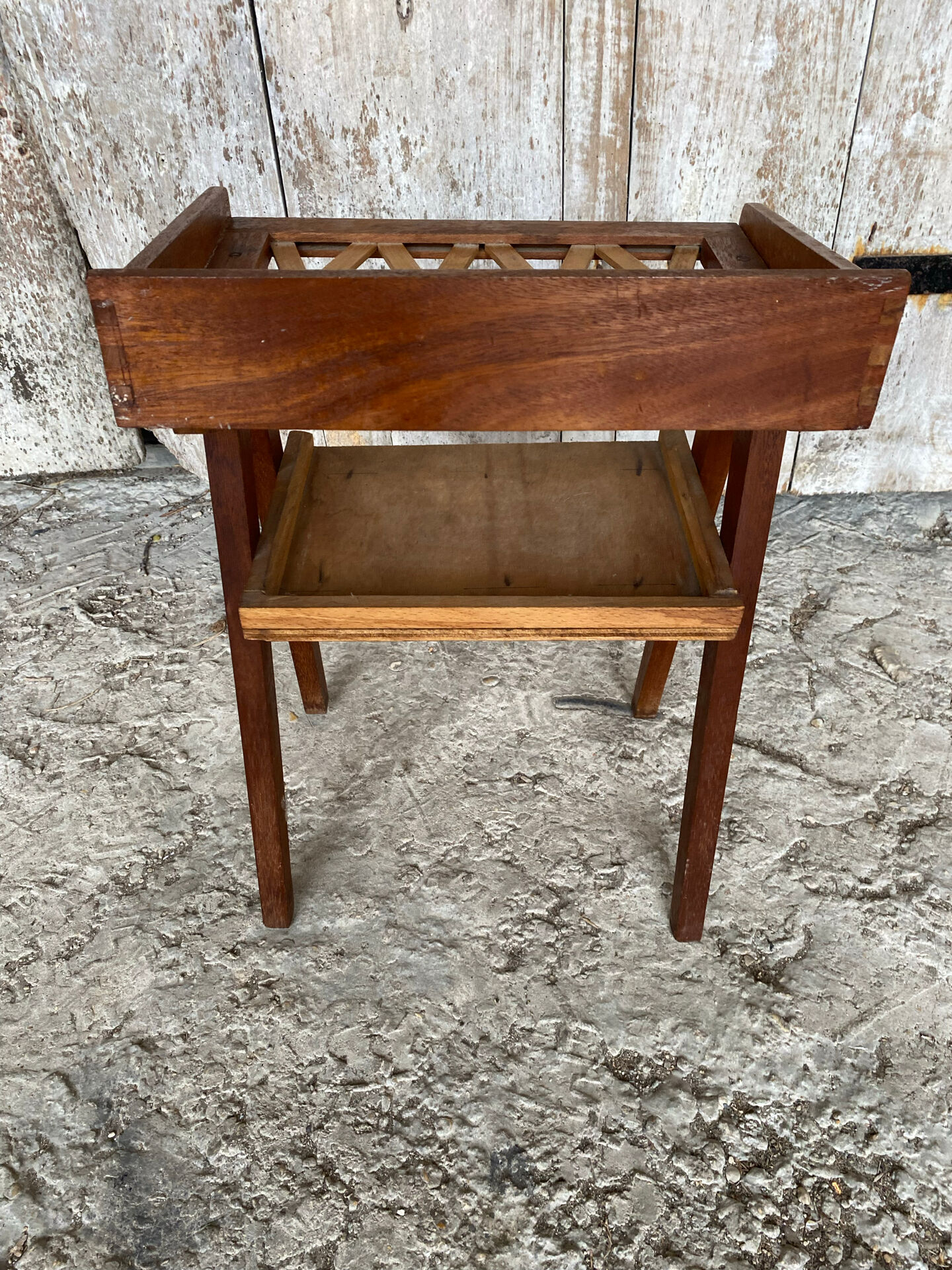 Vintage Scandinavian Wood Bedside Table
