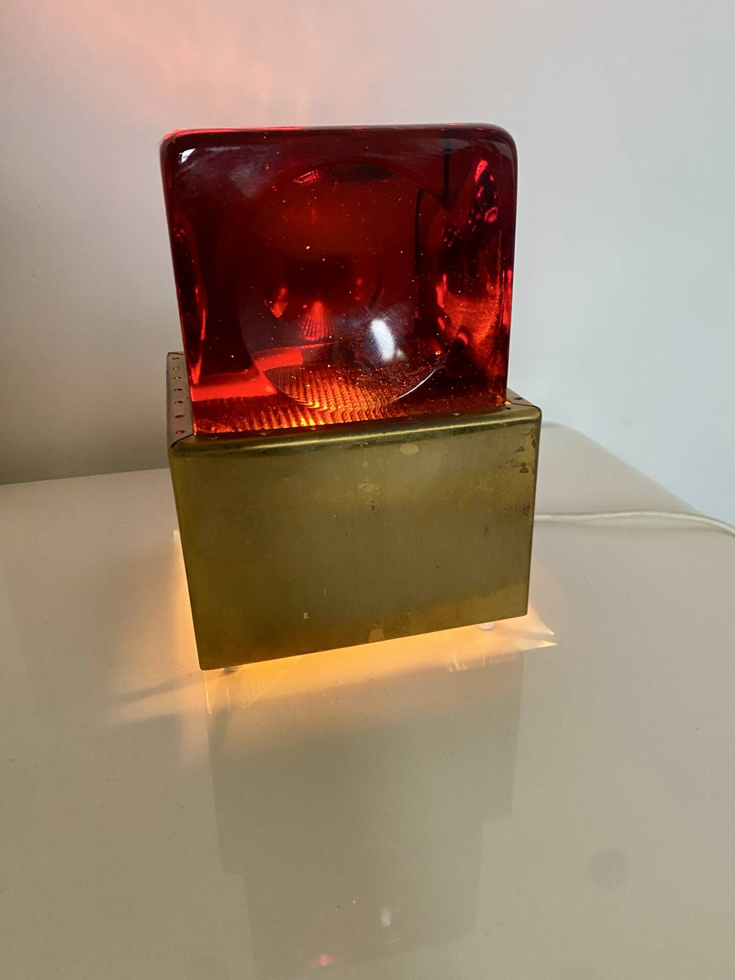Table lamp in glass and brass 1950s/60s