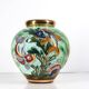 Vase boule en céramique Cerdazur Monaco décor marin en relief, touches doré