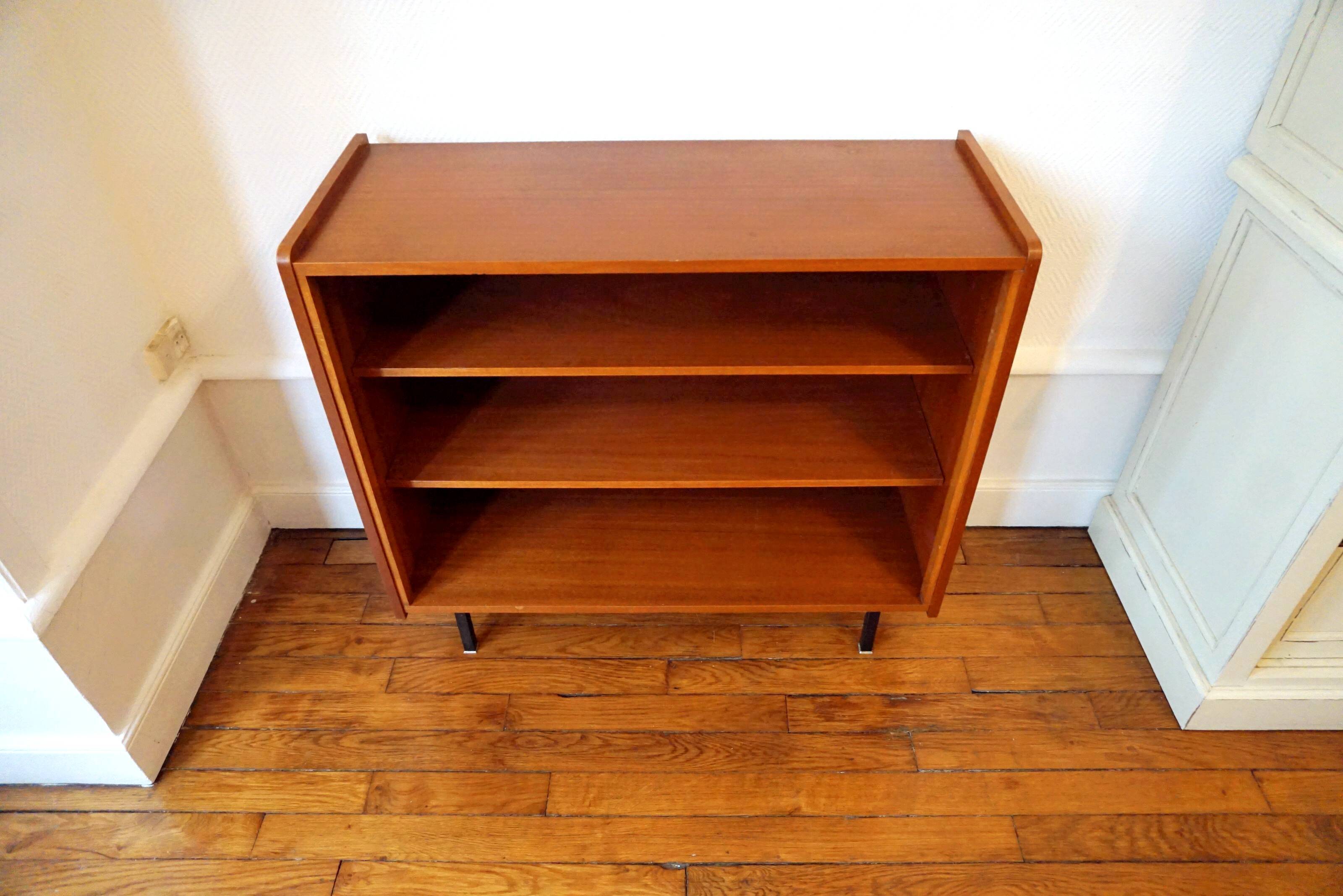 Vintage bookcase with metal feet