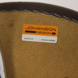 Set of 3 bar stools in faux leather, Johanson Design, Markaryd, Sweden, 1970.