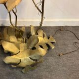 Lampadaire "fleurs" en laiton doré
