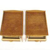 Set of 2 oak bedside tables, Erik Andersson, Sweden 1960