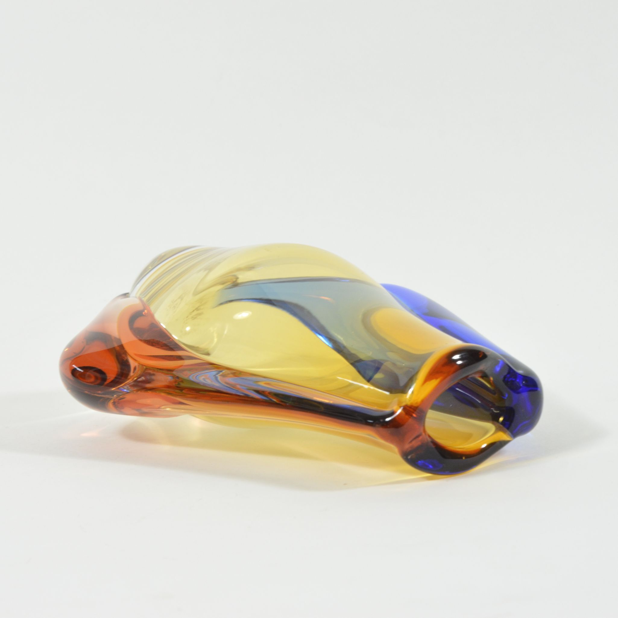 1960s blown glass three-colour vase