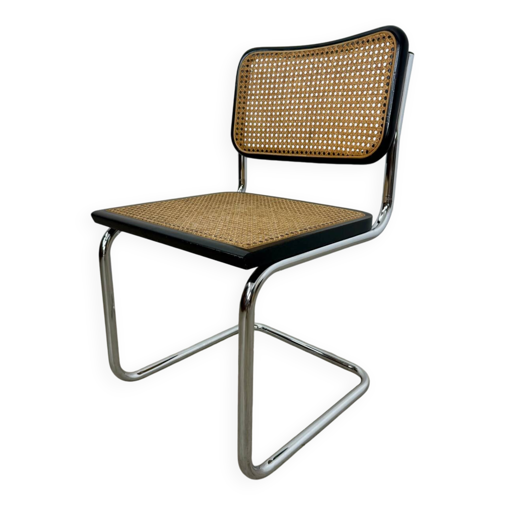 Old black caned chair Cesca B32 design Marcel Breuer 1970 Made in Italy vintage