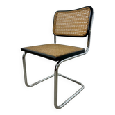 Ancienne chaise cannée noire Cesca B32 design Marcel Breuer 1970 Made in Italy vintage