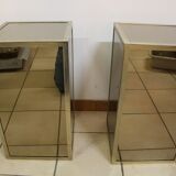 Pair of glass and nickel-plated brass tables from the 1950s