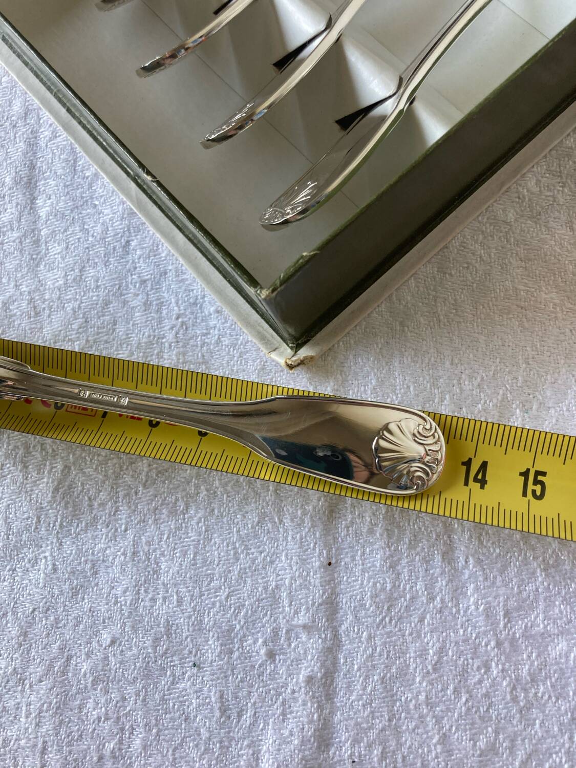 6 small Alfenide/Christofle dessert spoons