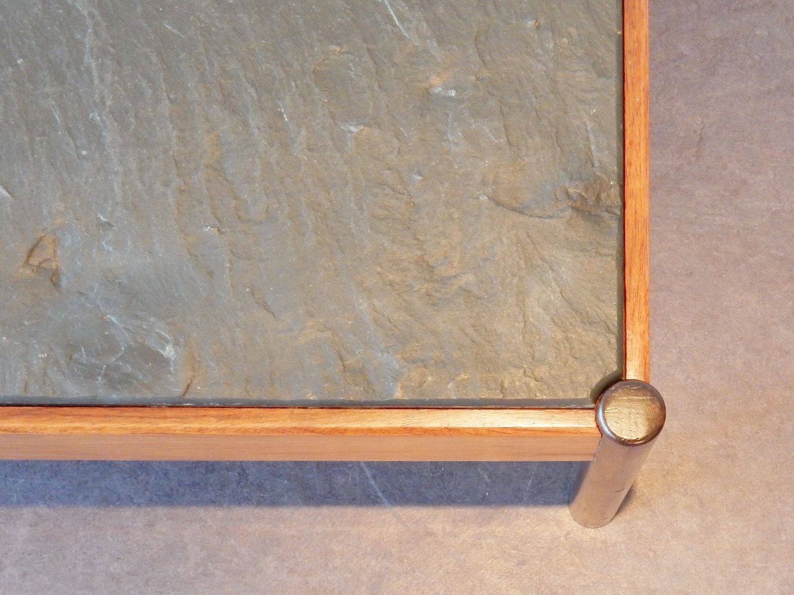 Vintage coffee table with stone tray