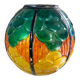 Small round Art Deco vase in painted glass.