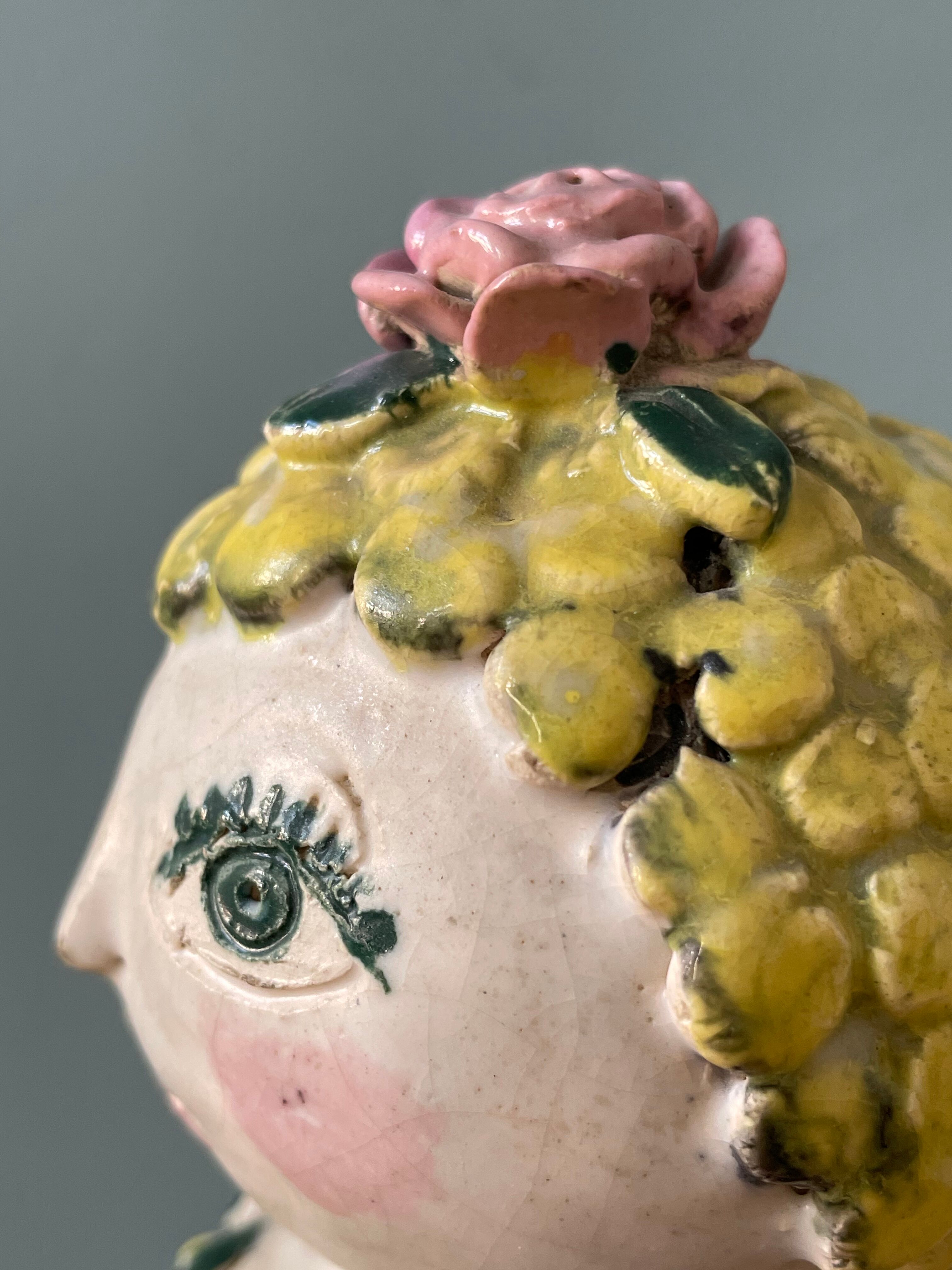 Pair of earthenware sconces signed Borderie - Szekely