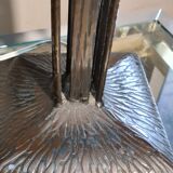 Lampe fer forgé opaline bleu 1920, 40x14